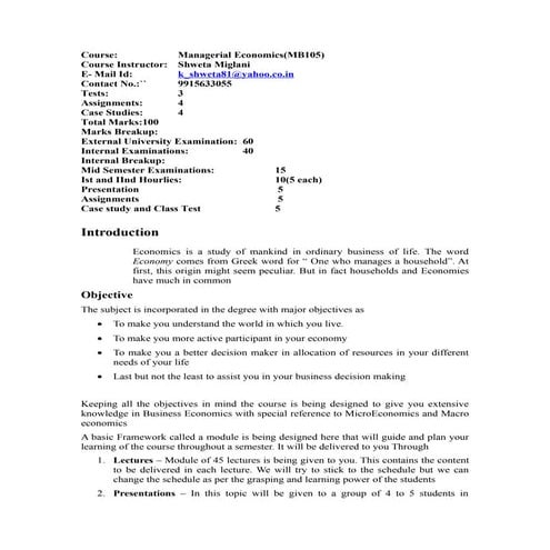 Course module managerial economics | DOC