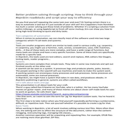Better problem solving through scripting: How to think through your #eprdctn ...