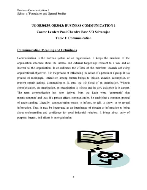 Business Communication:: Course notes   topic 1-210613 024331
