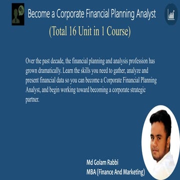 Corporate Financial Planning Analysis Full Course outline