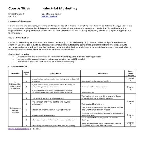 Course outline   industrial marketing v1.0b2