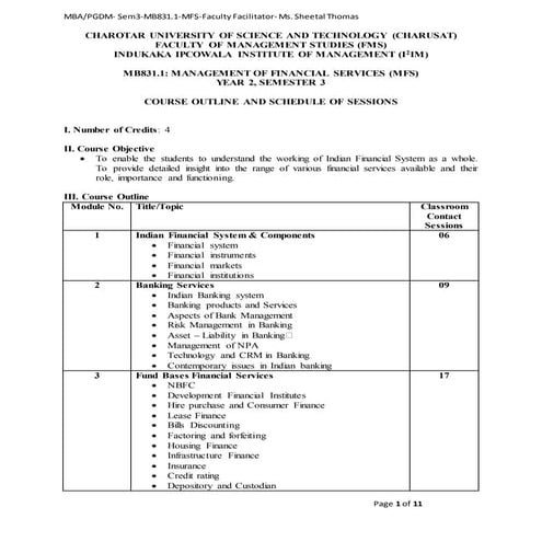 Course outline and sessions plan mfs sem 3-2014 | DOCX