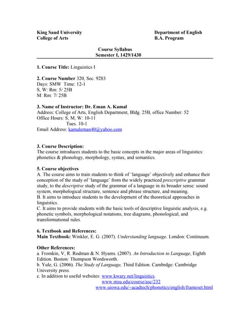 Course outline of king saud uni. (l...
