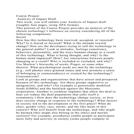 Course Project Analysis of Impact DraftThis week, you will submi.docx