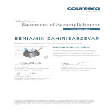 Beniamin Zahiri-Coursera Data Scientist Toolbox 2015