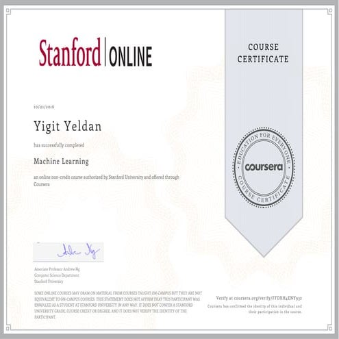 Certificate of completion udemy machine learning | PDF