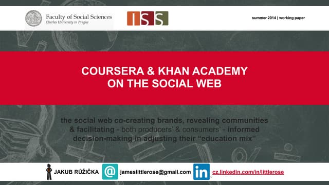 Coursera & Khan Academy on the Soci...