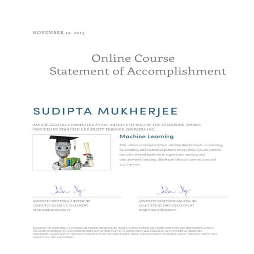 Coursera ml 2016