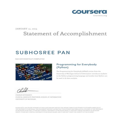 Coursera pythonlearn 2015