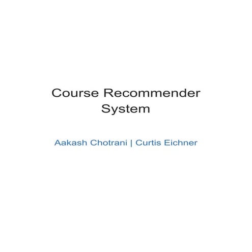 Course recommender system