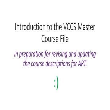 Course revision process
