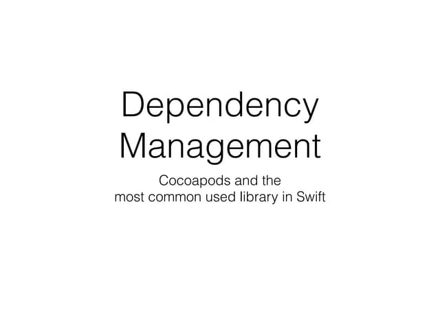 Cocoapods and Most common used library in Swift