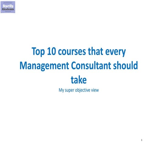 Top 10 courses for every management consultant
