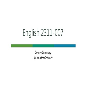 Course Summary Power Point