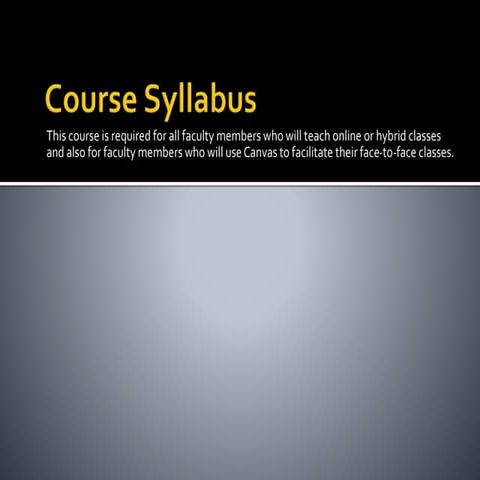 Course syllabus