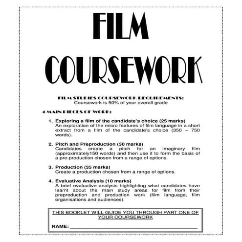 GCSE Film Coursework guide pt1