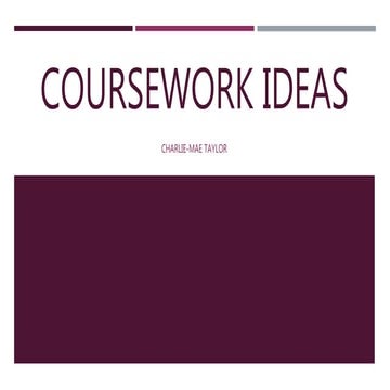 Coursework ideas