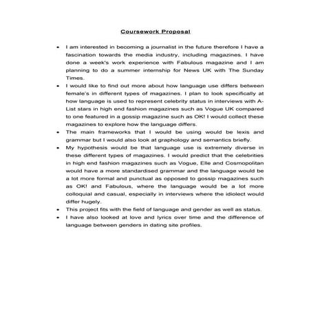 Coursework proposal