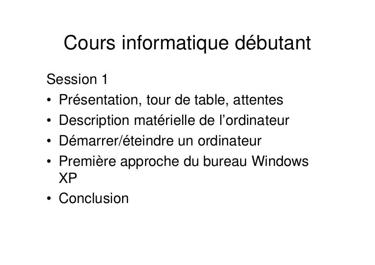 Cours informatique debutant p1
