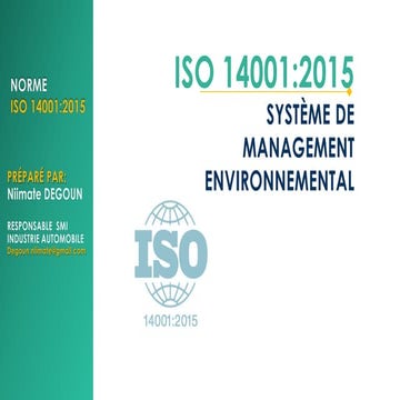 Formation ISO14001:2015