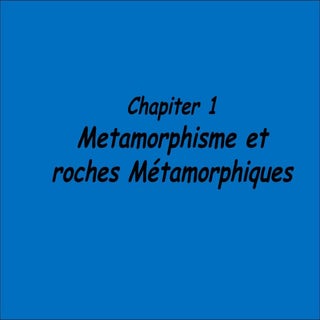 Cours metamorphisme