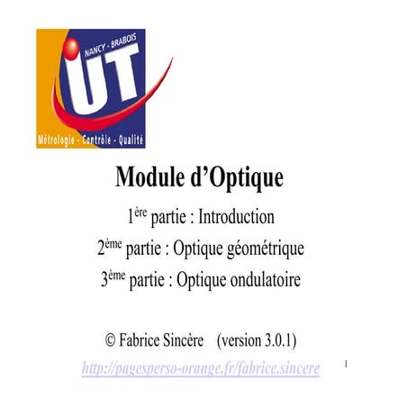 Cours optique introduction