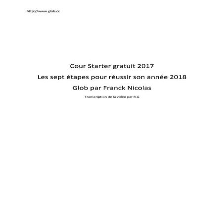 Préparer son année 2018