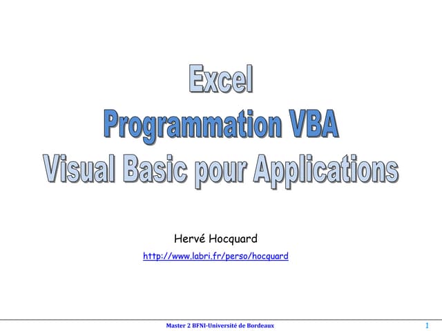 Cours VBA niveau 1 pour les débutants en VBA 2