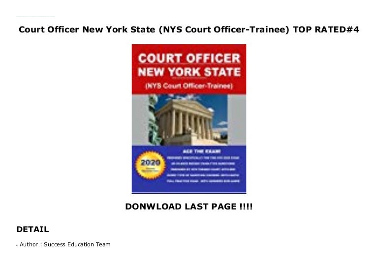 Court Officer New York State (NYS Court OfficerTrainee) TOP RATED4