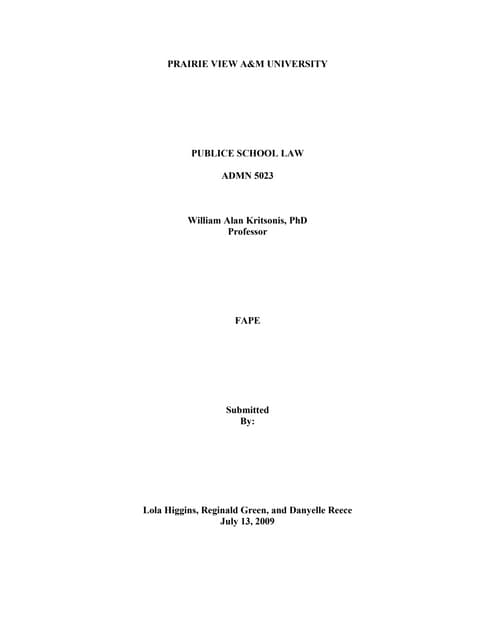 Court Cases Special Education Dr William Allan Kritsonis PDF Court Cases Special Education Dr William Allan Kritsonis PDF