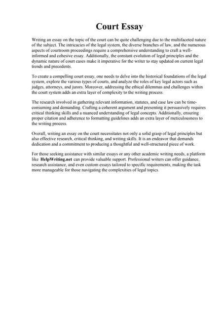 Court Essay pdf Court Essay pdf