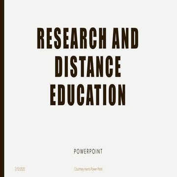 Research and theories of distance education | PPTX