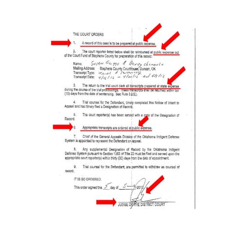 Court orders of public paying for transcripts | DOCX