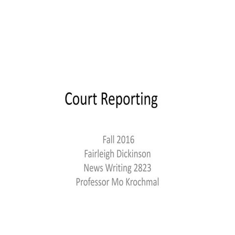 Court Reporting Primer