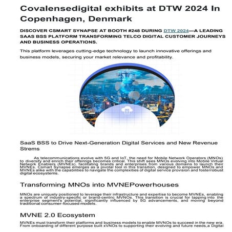 Covalensedigital exhibits at DTW 2024 In Copenhagen, Denmark