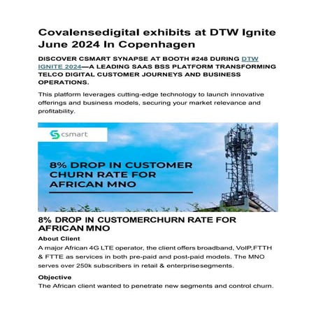 Covalensedigital exhibits at DTW Ignite June 2024 In Copenhagen