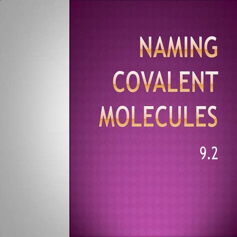Covalent bonds ch 9 2