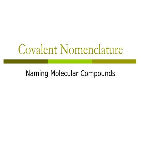 Covalent nomenclature