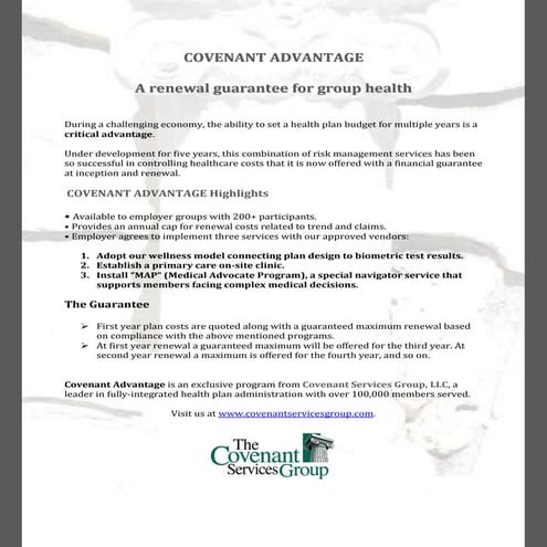 Covenant Advantage Program