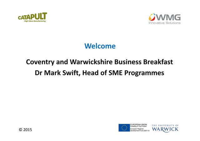 Coventry & Warwickshire Business Breakfast 21042015