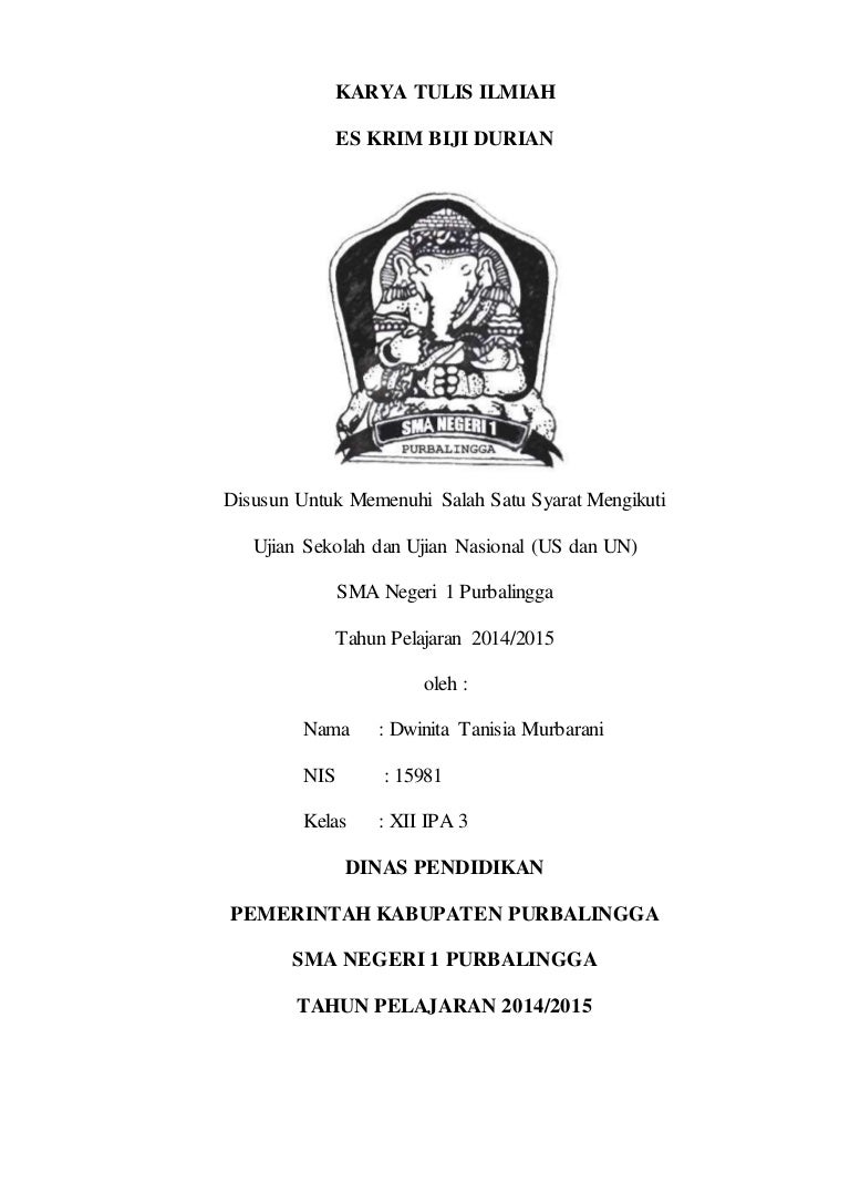 Cover Karya Tulis Ilmiah Es Krim Biji Durian