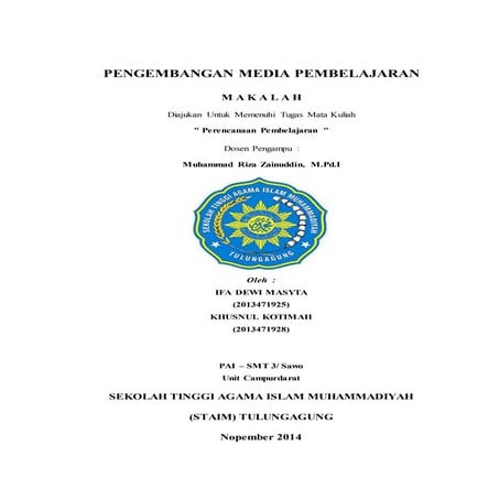 Makalah Pengembangan Media Pembelajaran (Perencanaan Pembelajaran)
