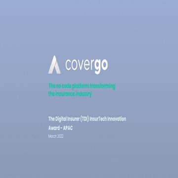 CoverGo - InsurTech Innovation Award 2022
