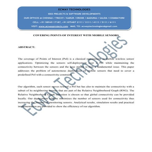 Covering points of interest with mobile sensors