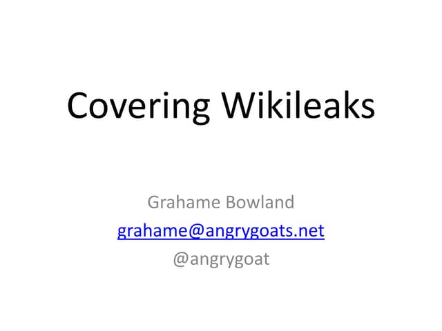 Covering wikileaks