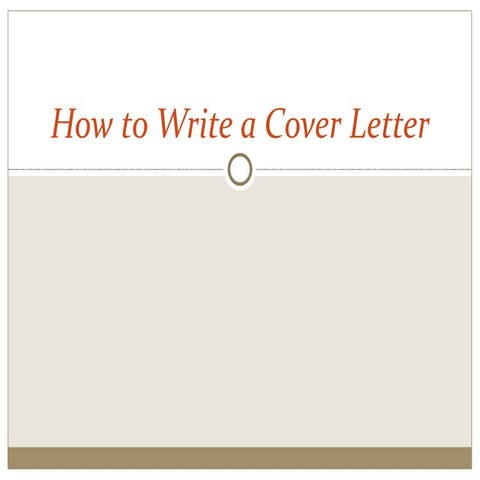How to Write a Cover letter
