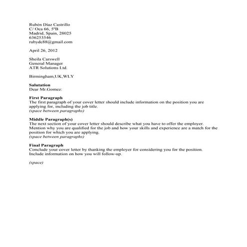 Cover letter