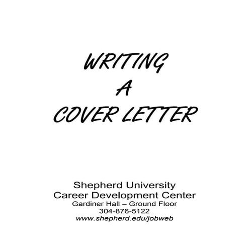 Writing a Cover Letter
