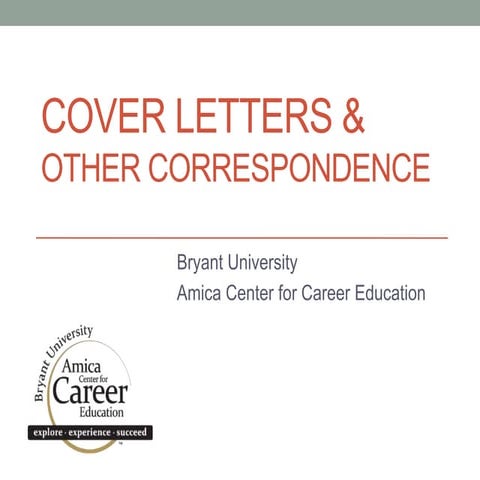 Bryant University - Cover letter