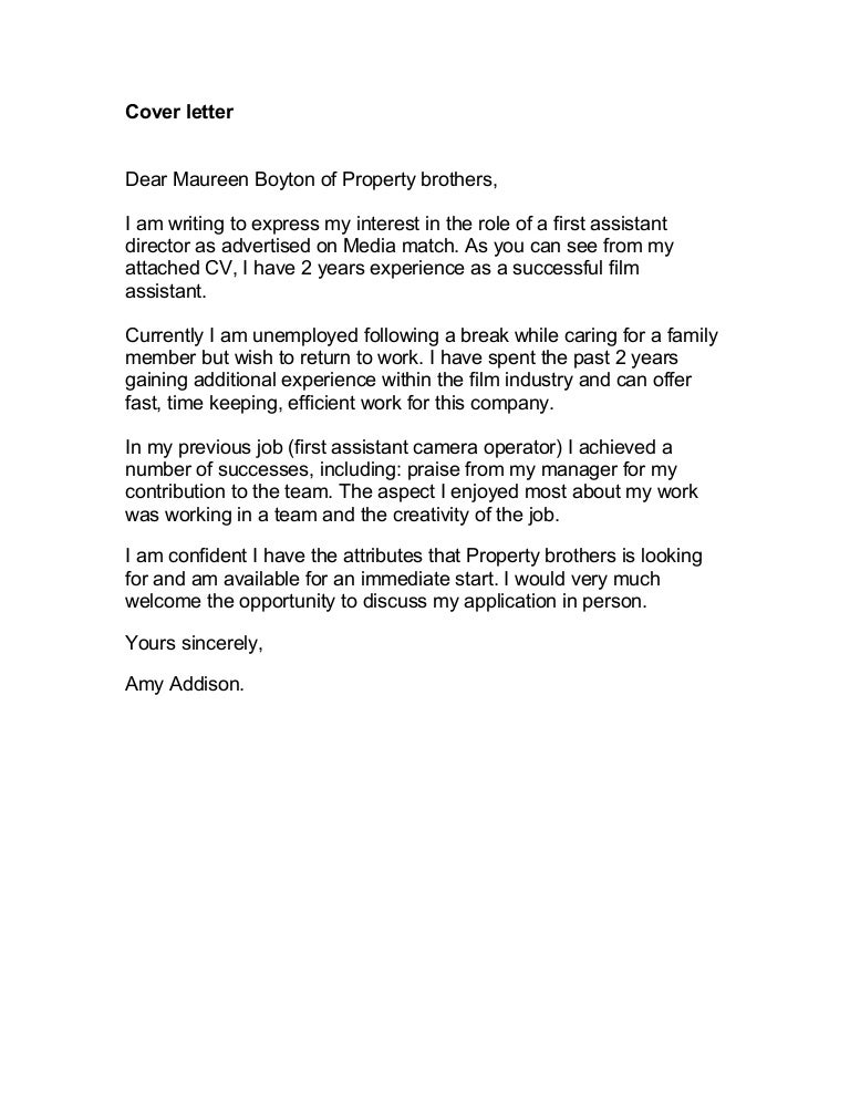 Cover Letter Of Cv Cover Letter Of Cv